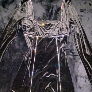 Black diamond detail mini dress